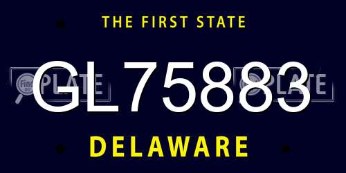 GL75883 Delaware License Plate