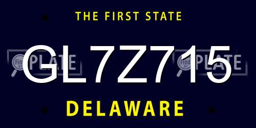 GL7Z715 Delaware License Plate