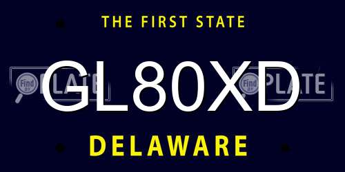 GL80XD Delaware License Plate