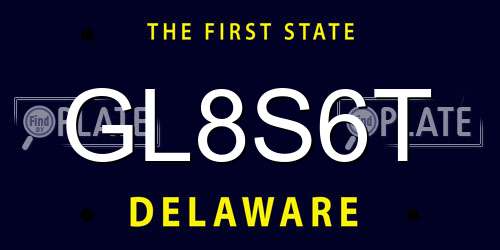 GL8S6T Delaware License Plate