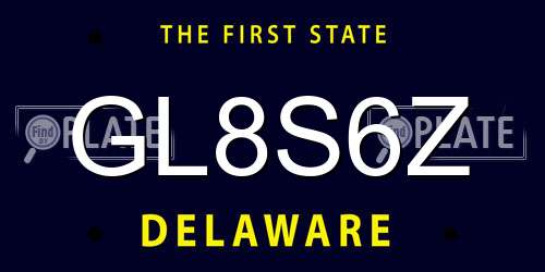 GL8S6Z Delaware License Plate