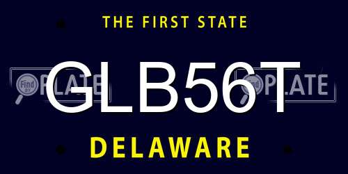 GLB56T Delaware License Plate
