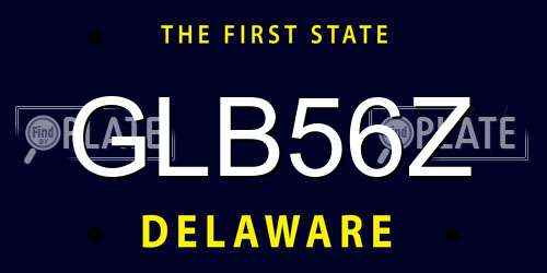 GLB56Z Delaware License Plate