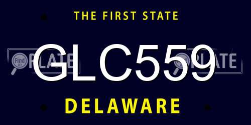 GLC559 Delaware License Plate