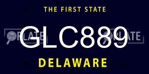 GLC889 Delaware License Plate