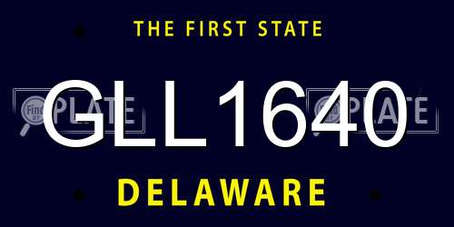 GLL1640 Delaware License Plate