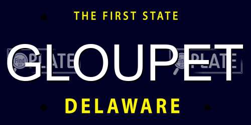 GLOUPET Delaware License Plate