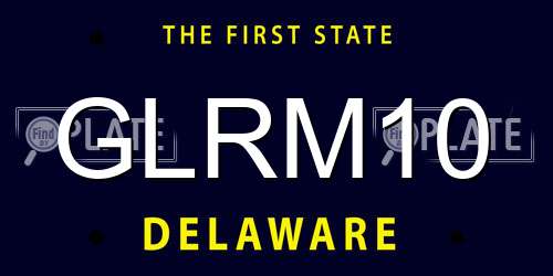 GLRM10 Delaware License Plate