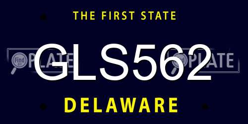 GLS562 Delaware License Plate
