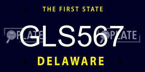 GLS567 Delaware License Plate