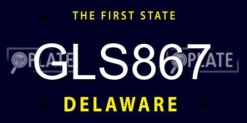 GLS867 Delaware License Plate