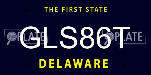 GLS86T Delaware License Plate