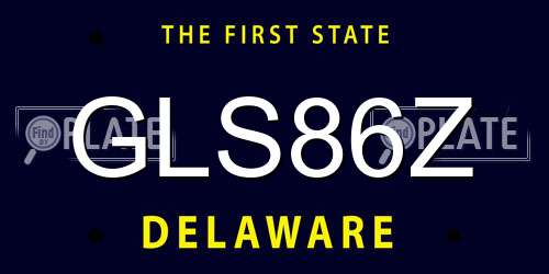 GLS86Z Delaware License Plate