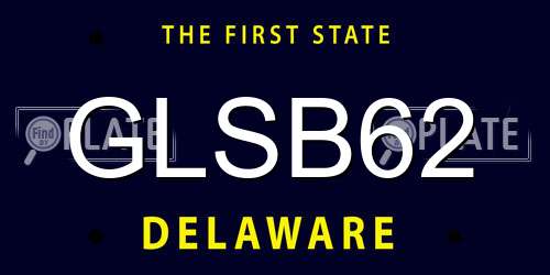 GLSB62 Delaware License Plate