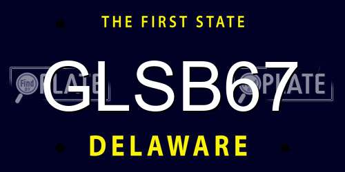 GLSB67 Delaware License Plate