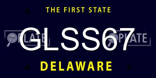 GLSS67 Delaware License Plate