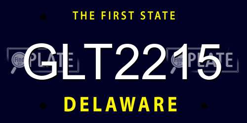 GLT2215 Delaware License Plate