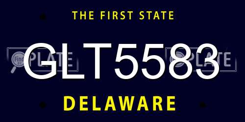 GLT5583 Delaware License Plate