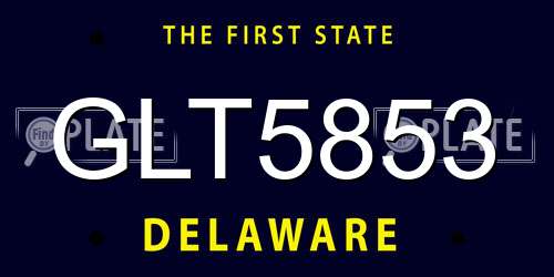 GLT5853 Delaware License Plate
