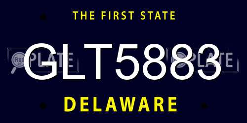 GLT5883 Delaware License Plate