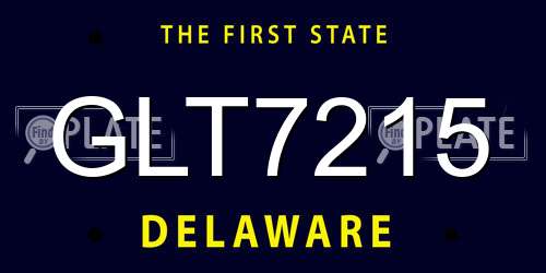 GLT7215 Delaware License Plate