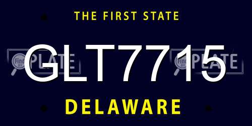GLT7715 Delaware License Plate