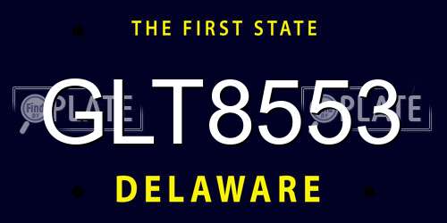 GLT8553 Delaware License Plate