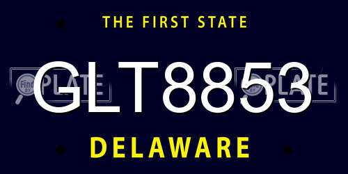 GLT8853 Delaware License Plate
