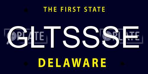 GLTSSSE Delaware License Plate