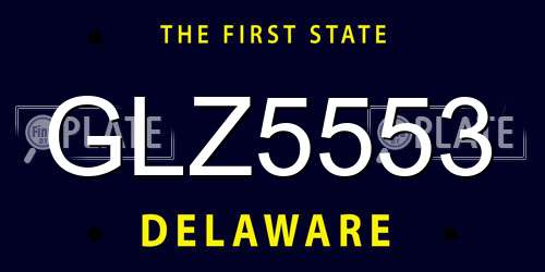 GLZ5553 Delaware License Plate