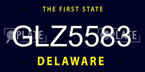 GLZ5583 Delaware License Plate
