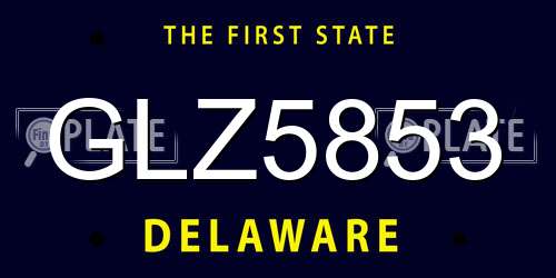 GLZ5853 Delaware License Plate