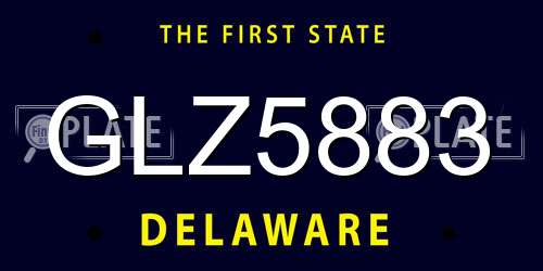 GLZ5883 Delaware License Plate