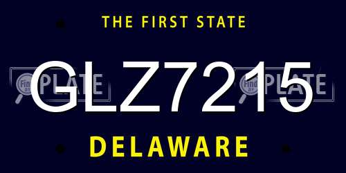 GLZ7215 Delaware License Plate