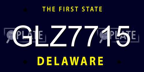 GLZ7715 Delaware License Plate