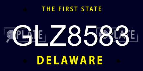GLZ8583 Delaware License Plate