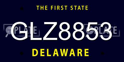 GLZ8853 Delaware License Plate