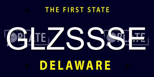 GLZSSSE Delaware License Plate