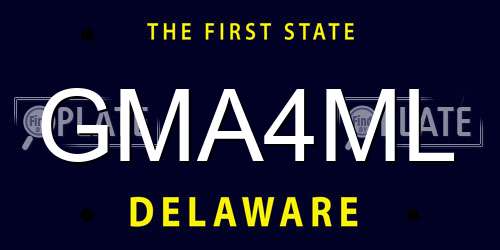 GMA4ML Delaware License Plate