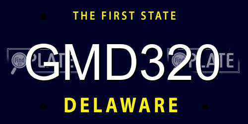 GMD320 Delaware License Plate
