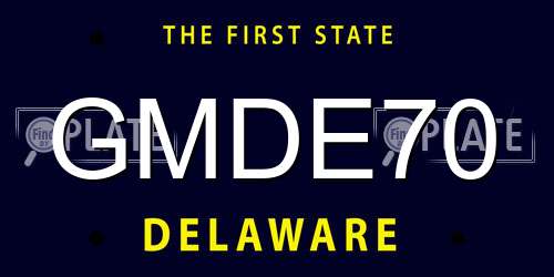 GMDE70 Delaware License Plate