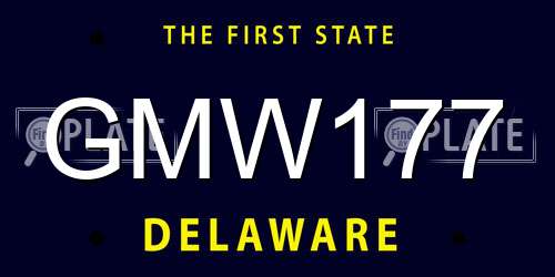 GMW177 Delaware License Plate