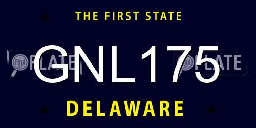 GNL175 Delaware License Plate