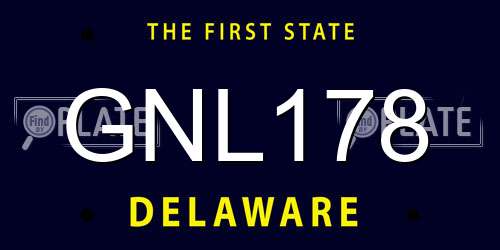GNL178 Delaware License Plate