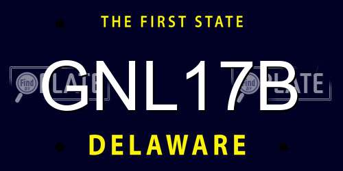 GNL17B Delaware License Plate