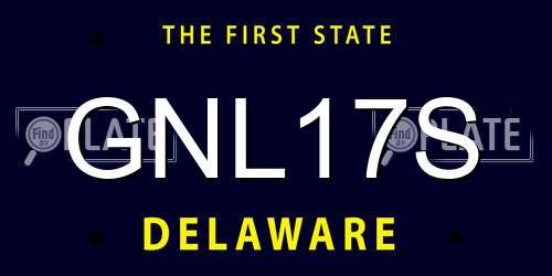 GNL17S Delaware License Plate