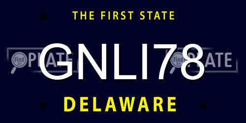 GNLI78 Delaware License Plate
