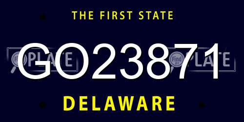 GO23871 Delaware License Plate