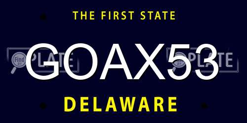 GOAX53 Delaware License Plate