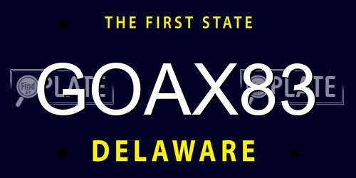 GOAX83 Delaware License Plate